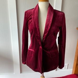 Burgundy velvet blazer